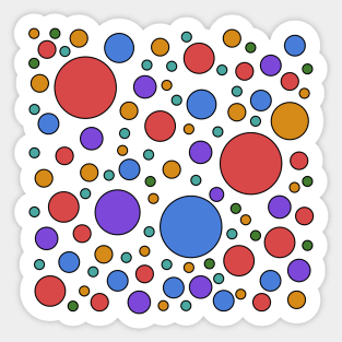 multicolored pop art polka dots Sticker